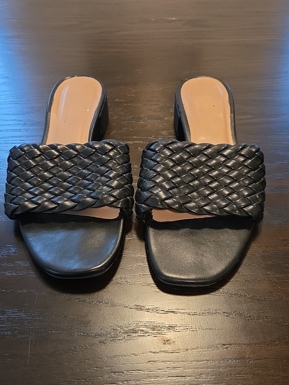 Woven Slide Sandals - Black